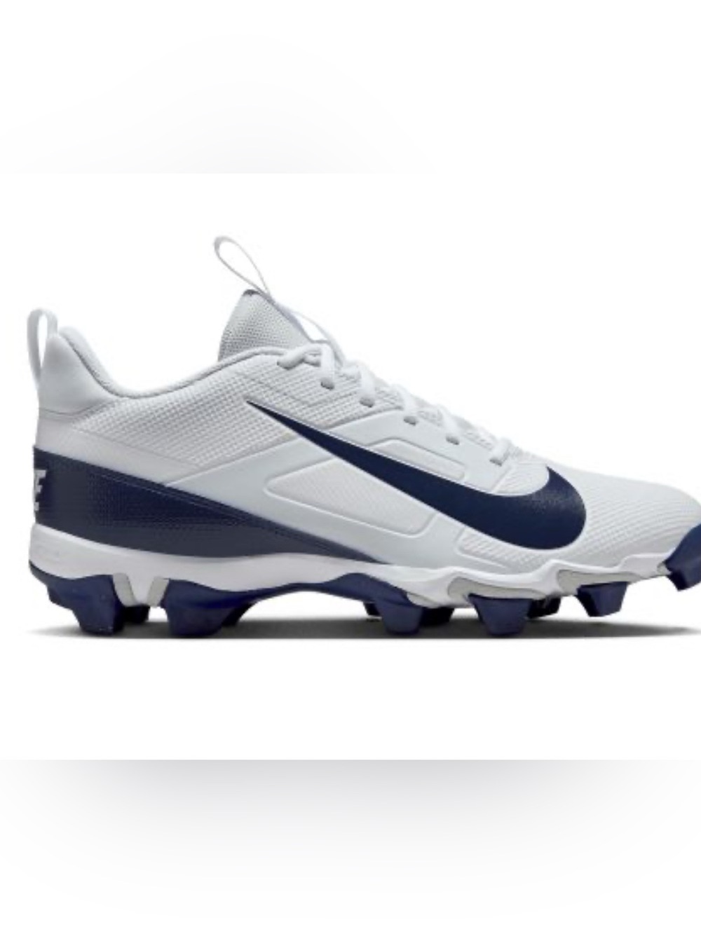 Nike mens alpha White & Navy Athletic football Cleats